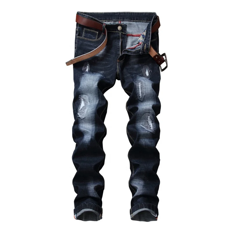 

Wholesale Custom Fashion Straight Leg Skinny Ripped Men's Jeans, Customized color