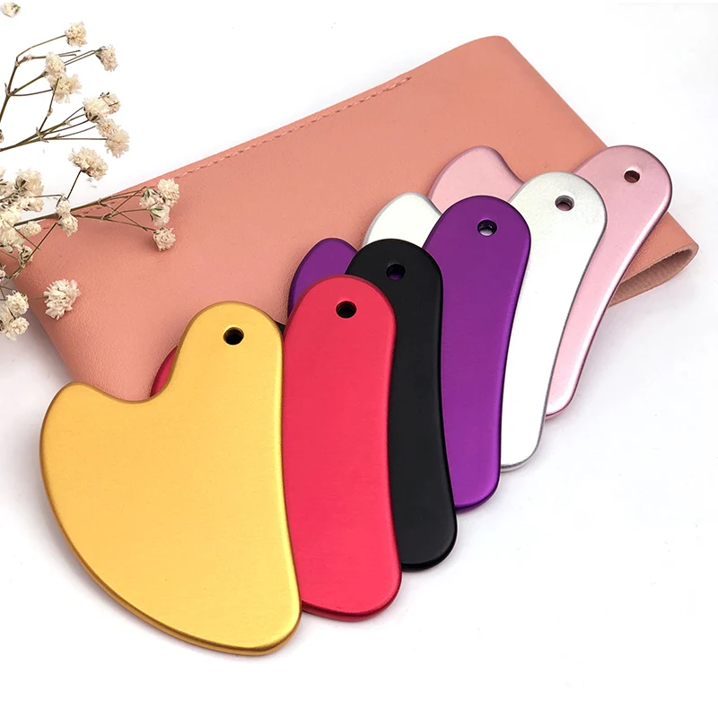 

Custom Logo Gua Sha stainless steel Massage Tool Facial Scraping Guasha Aluminum alloy Metal Gua Sha