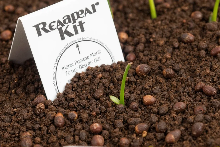 Close-up of reaper pepper seeds on soil with germination kit showing proper seed depth and moisture levels