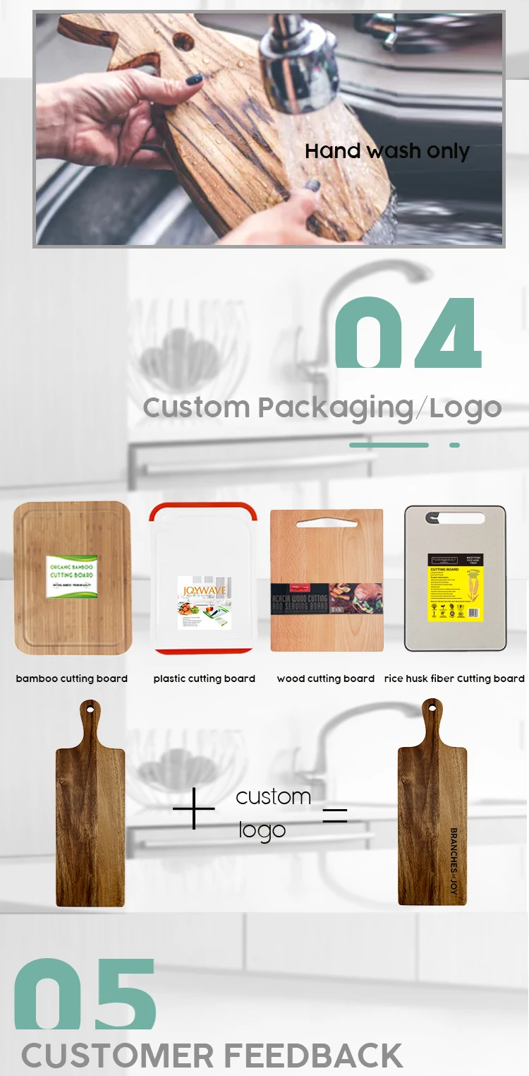 Acacia Wood Serving Cutting Board Package Packaging Custom Shape