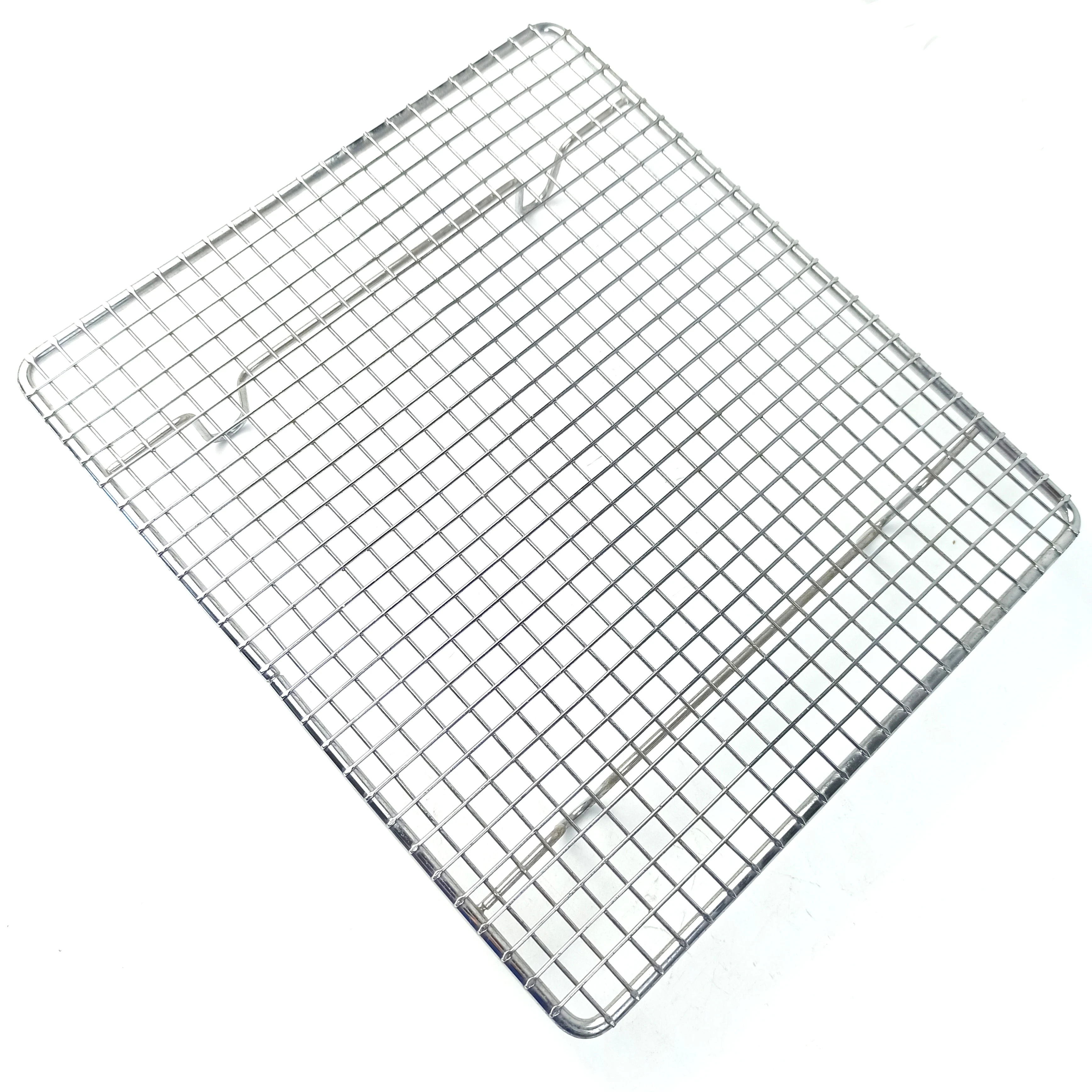 

Kitchen Baking Tools Pizza Bread Barbecue Cookie Biscuit Holder Shelf Steel Wire Grid Cooling Rack, Silver