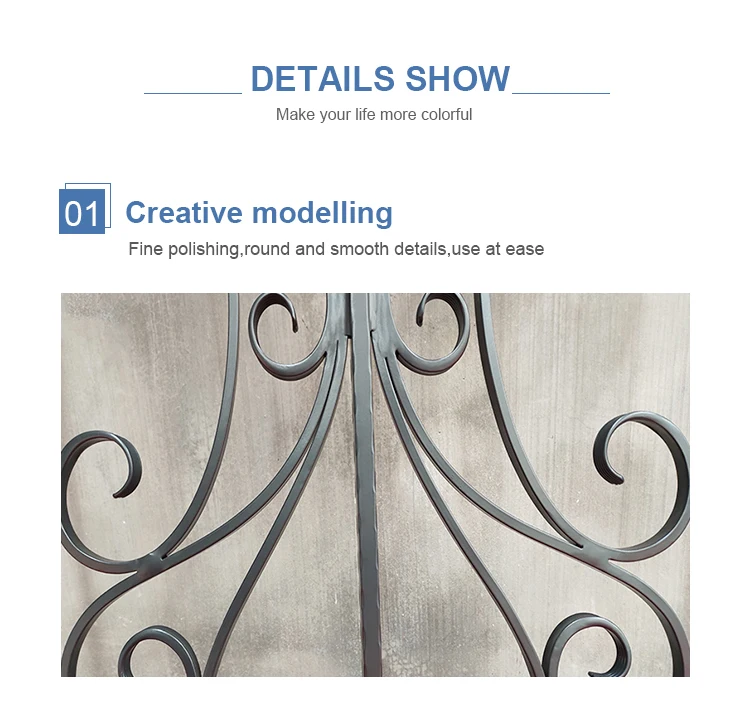 Ornamental Fence Picket Panels Wrought Iron Outdoor Garrison Fence