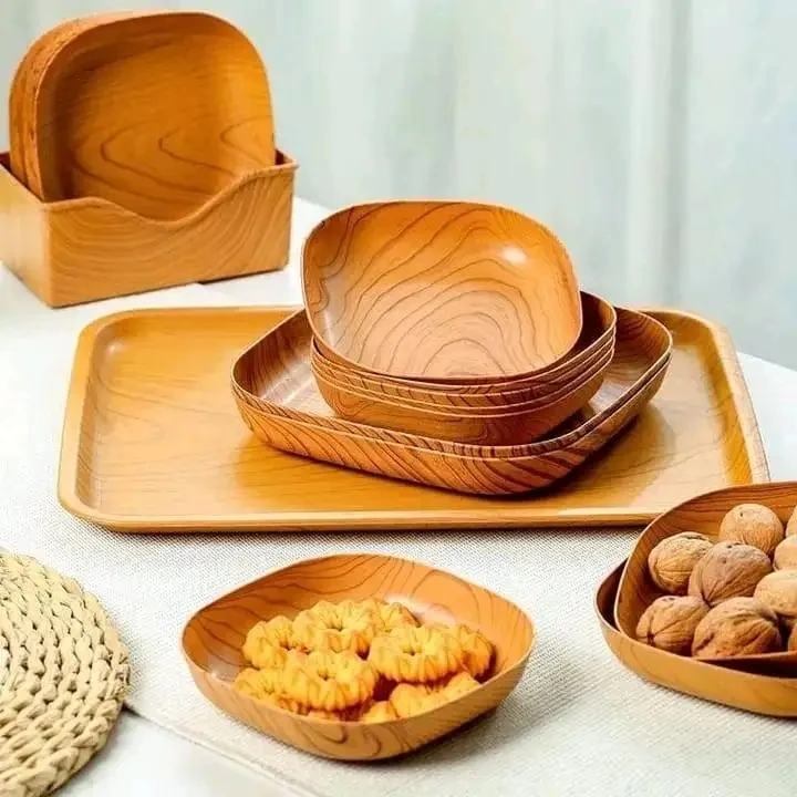 13-pcs Set Plastic Bone Spit Dish Home Tray Snacks Thousand Fruit Dessert Desktop Storage Japanese Bone Dish Fruit Nut Plate