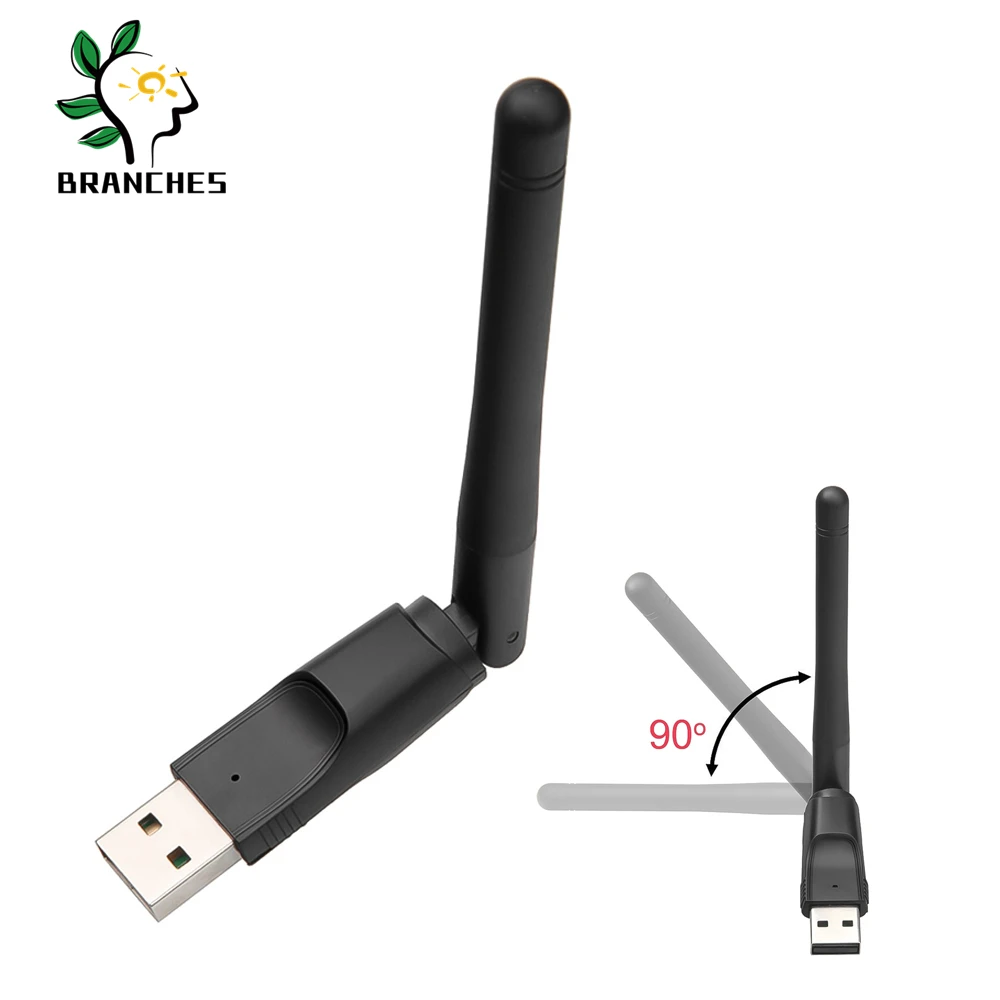 

USB 2.0 WiFi Wireless USB Adapter Network Card 150M 802.11 b/g/n LAN Adapter with rotatable Antenna for Laptop PC MYTV TV BOX