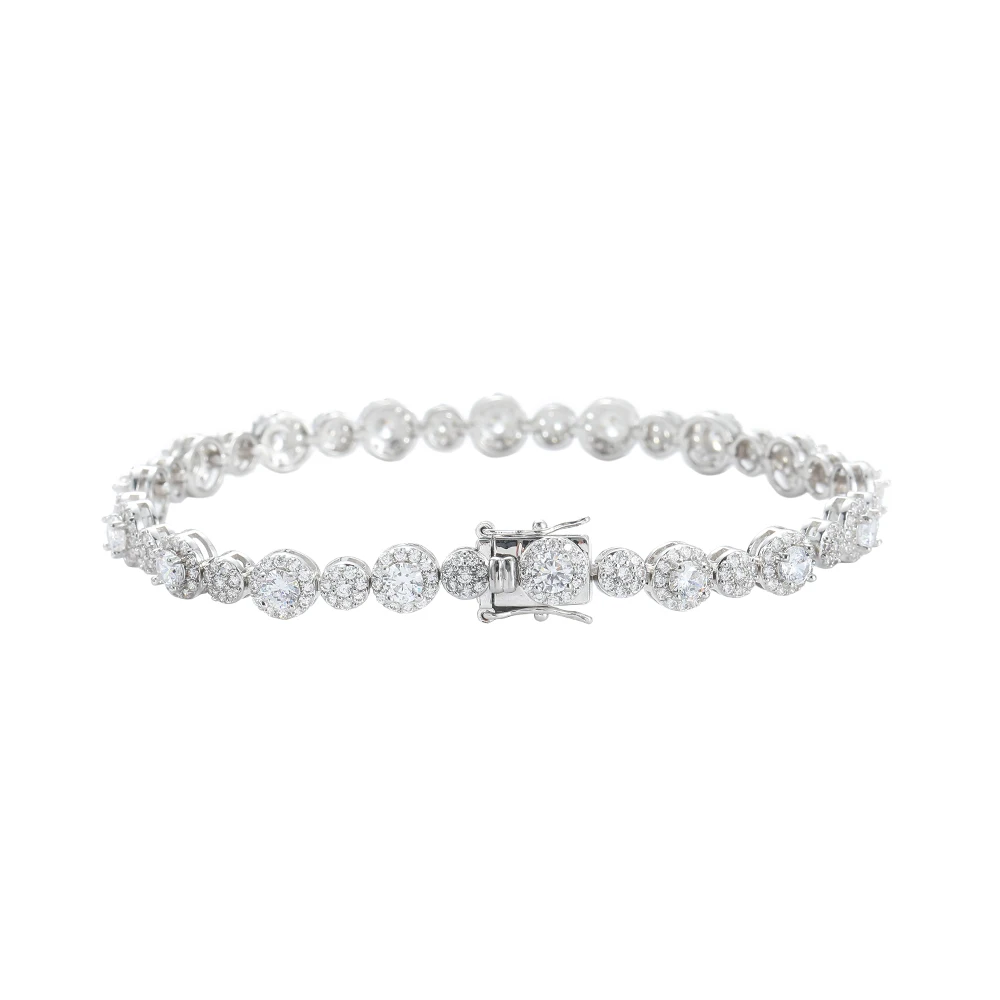 BB152 Bling Bling Brass Cubic Zircon Bracelets Men and Women Tennis Bracelets