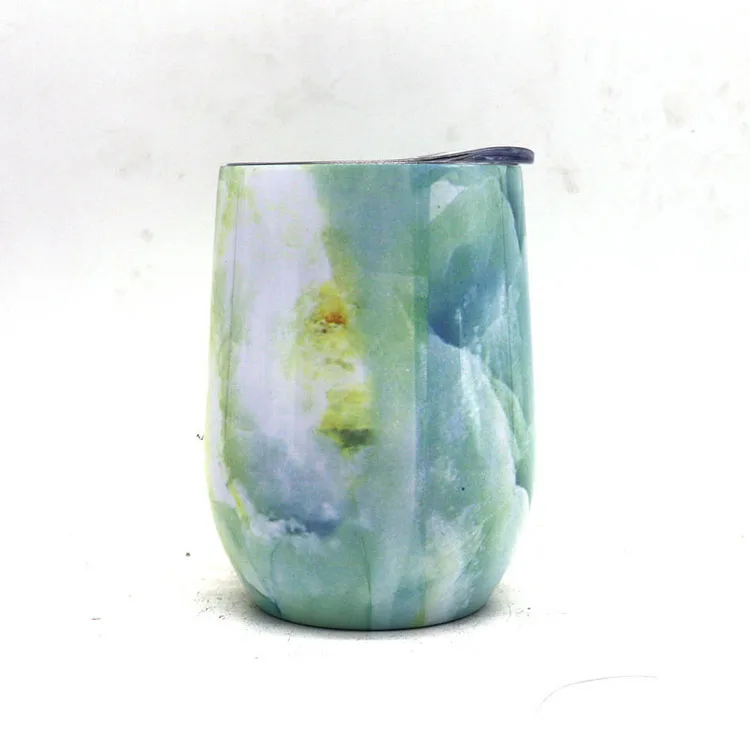 

New arrival 12oz wine tumbler double wall egg shaped wine tumbler, Black, white, green and custom color