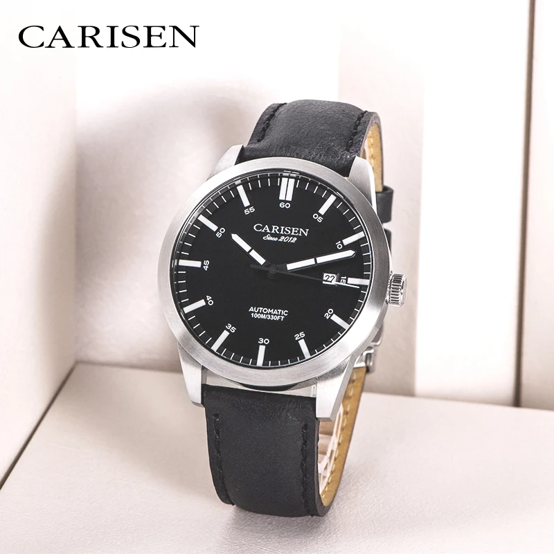 

Luxury 10Atm Waterproof Genuine Leather Watch With Imported Miyota 8215 Automatic Movement stainless steel men costom watches
