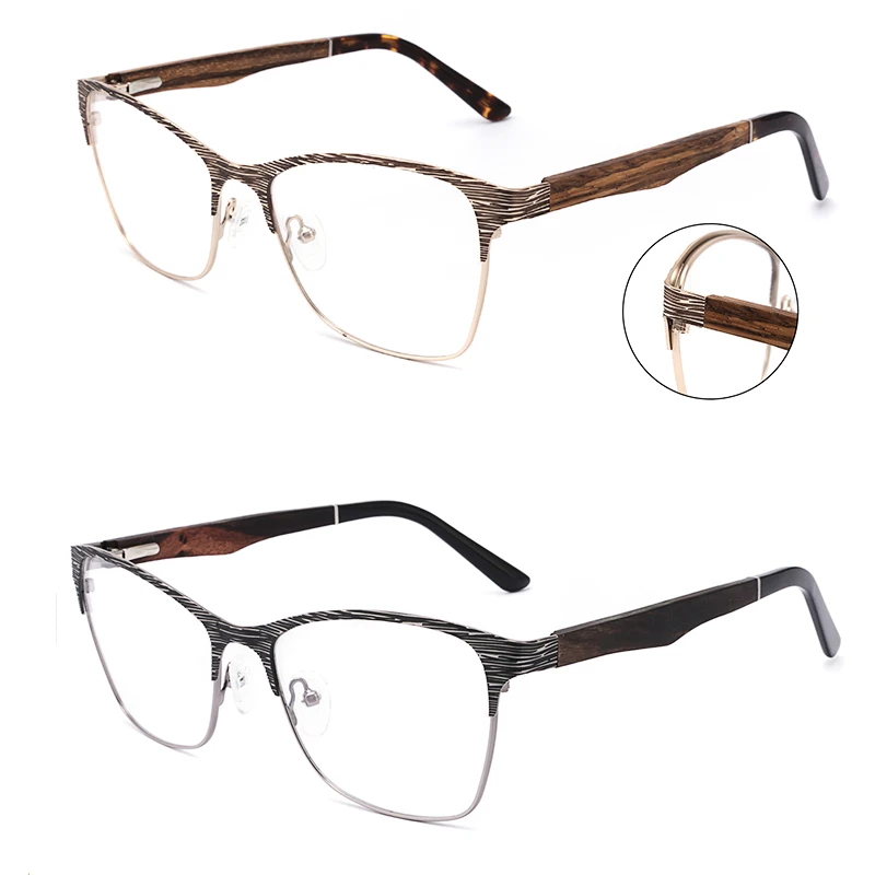 

Fashion wood temple optical matle frame eyewear reading glasses