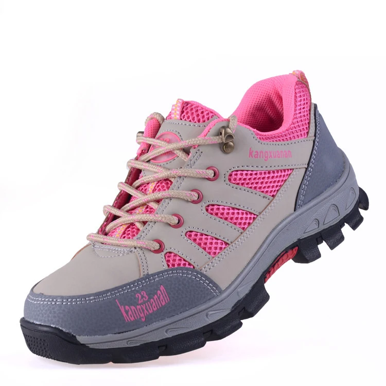 

Summer Lightweight Neutral Hiking Shoes Breathable Wear Resistant Non Slip Anti Stab Safety Shoes For Women, Pink, army green, khaki, cotton pink