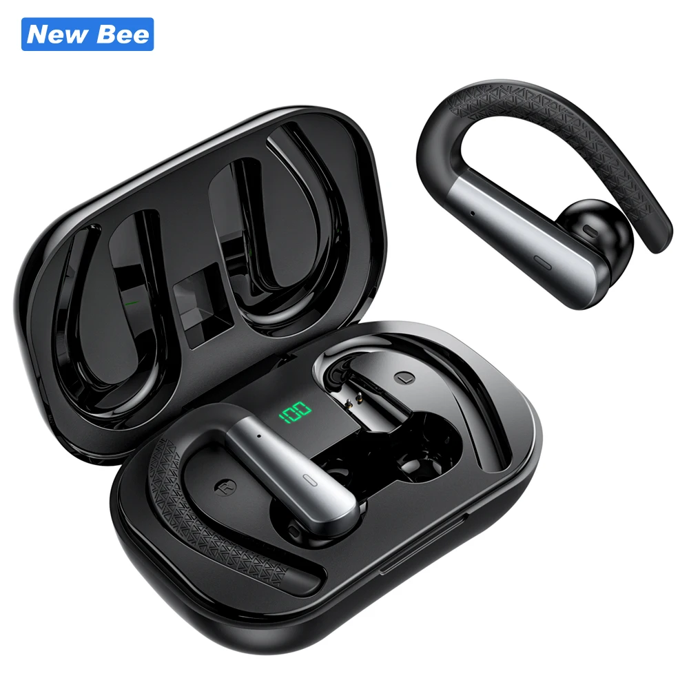 

New Bee X13 Smart Touch Control Ear Hook Sport Earphones True Wireless Earbuds Waterproof TWS Earphones with Led Display