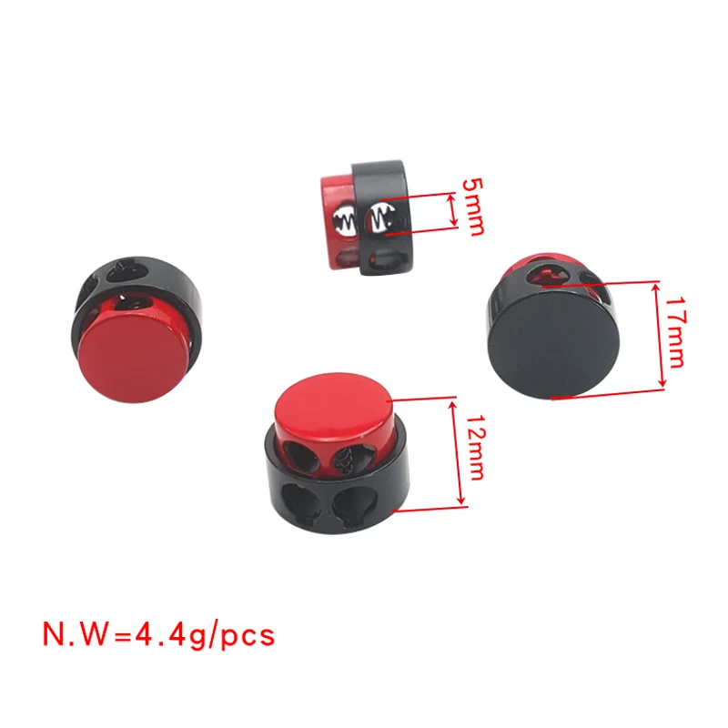 

Wholesale High Quality Metal Drawstring Toggle Stopper Custom Elastic Cord Stopper Lock For Clothing, Red-black