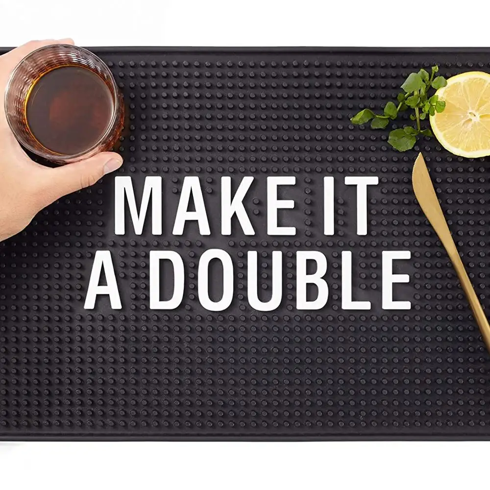 

Bar Mat for Home Bar Decorations Rubber Bar Service Spill Mat (12 x 18 inches), Pms color
