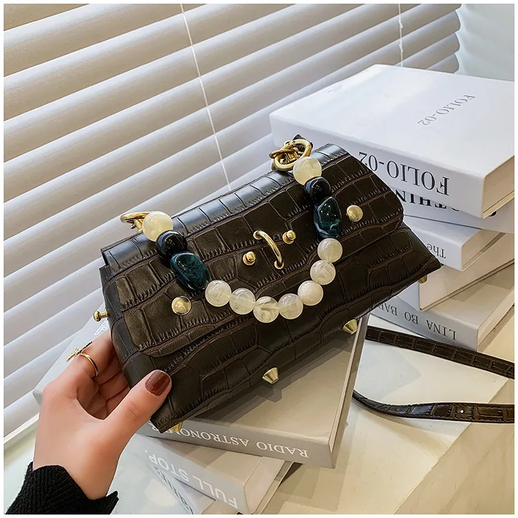 

Latest Fashion 2021 Beading Designer Handbags Ladies bag Crocodile Pattern purse for Female, 6 colors