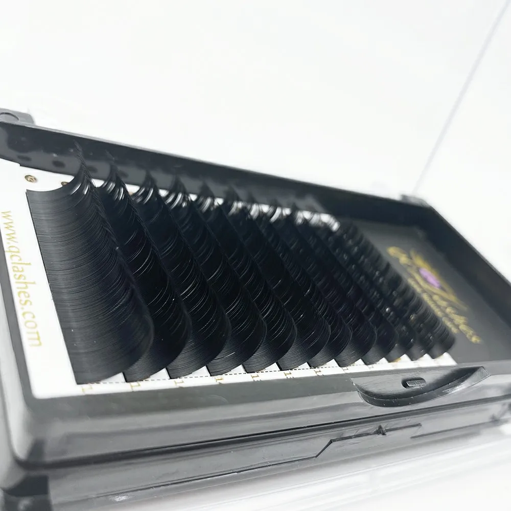 

Wholesale Premium Eyelashes Private Label Handmade Volume Fans 0.03 0.05 0.07 Mink Lashes supplies Eyelash Extension, Matte black & darker