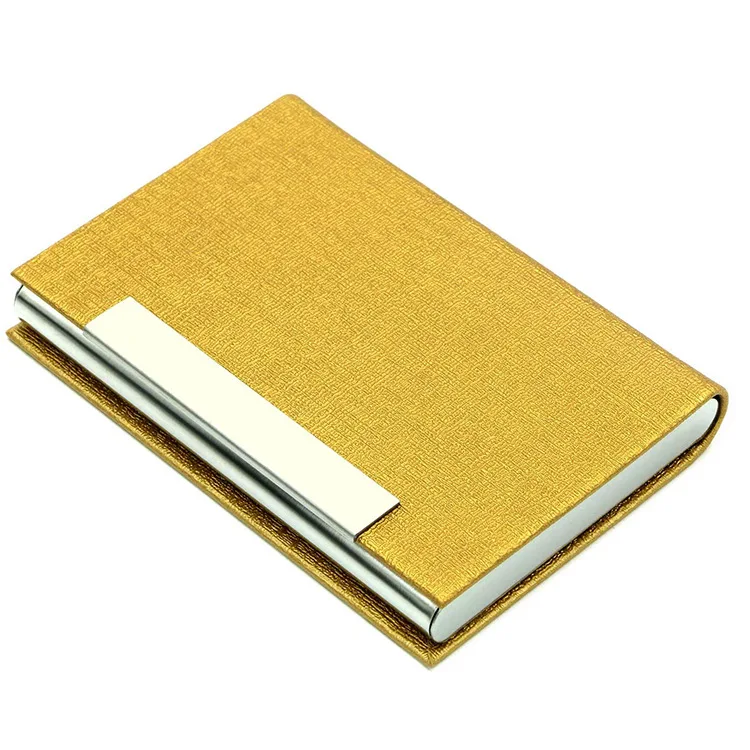 

Wholesale Aluminum alloy Leather Business Name Card Desk Holder Case, Natural