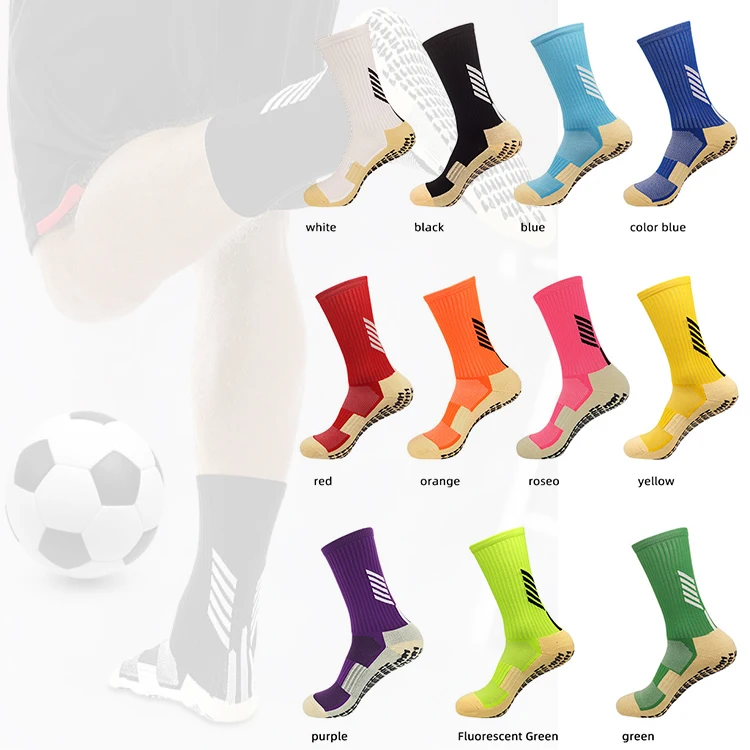 

Non Slip Glue Football Socks Towel Bottom Sports Socks Anti-skid Tube Socks for Kids Youth Adults Basketball Baseball