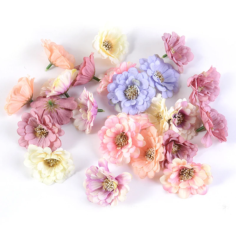 

20/50pcs Artificial Flower 6cm Silk Daisy Head Fake Flowers for Home Wedding Decoration Diy Garland Scrapbooking Craft