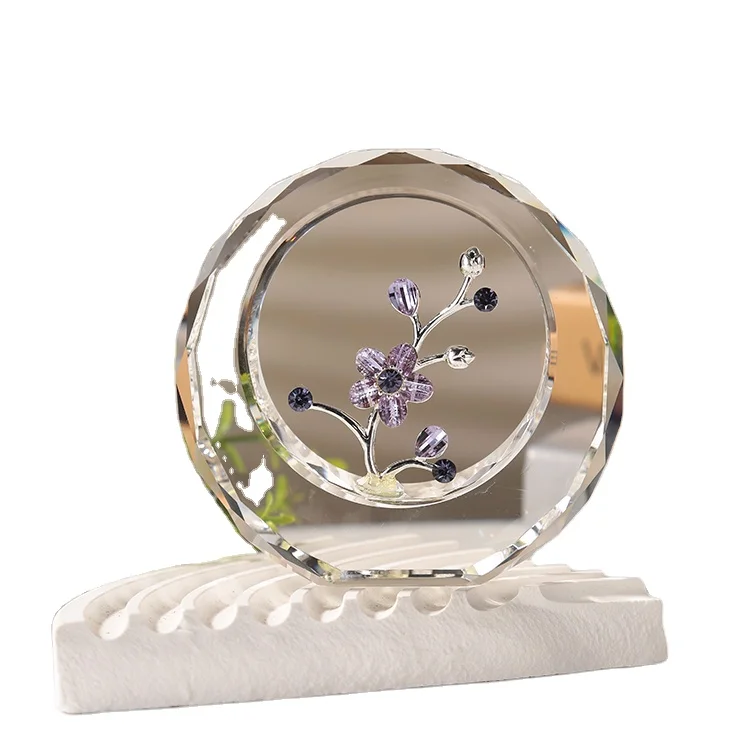 

wholesale professional factory Souvenir decoration gifts wedding Crystal round plum blossom style for Valentine's Day Favors
