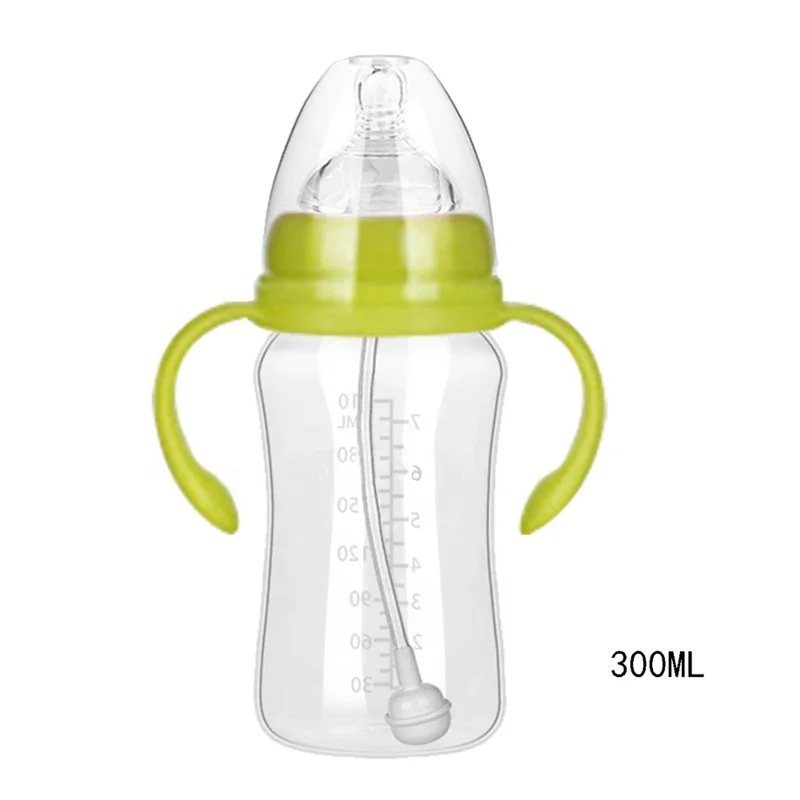 

180ml 240ml 360ml Eco-Friendly Wide Neck Baby Milk Nipple PP Bottle With Handle