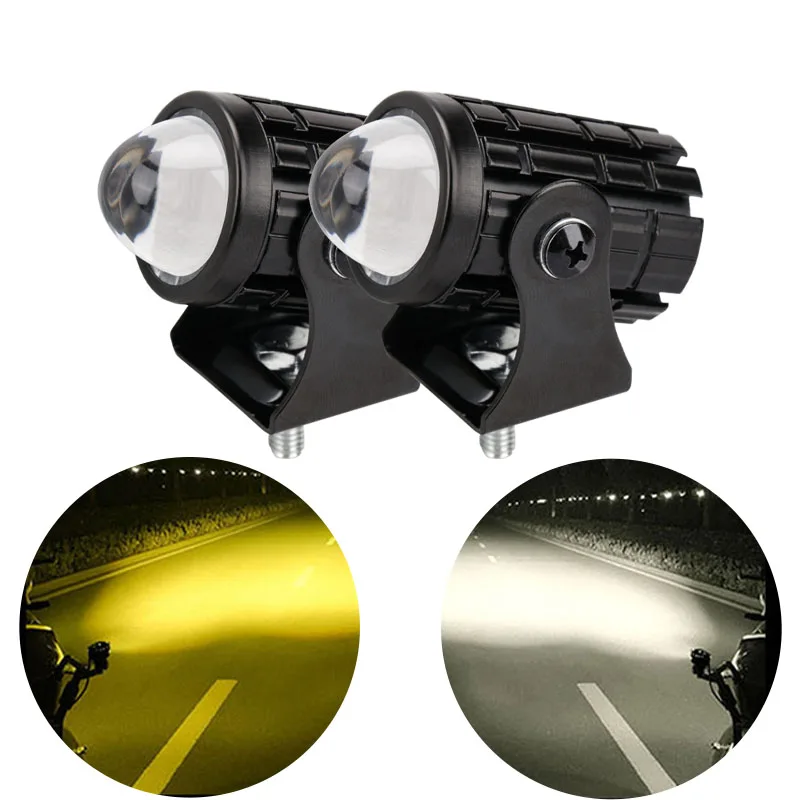 Super bright Motorcycle fog lights High Low Flash LED Bright Headlight Driving Spot Work Lamp Scooter Fog Spotlight Moto Lamp