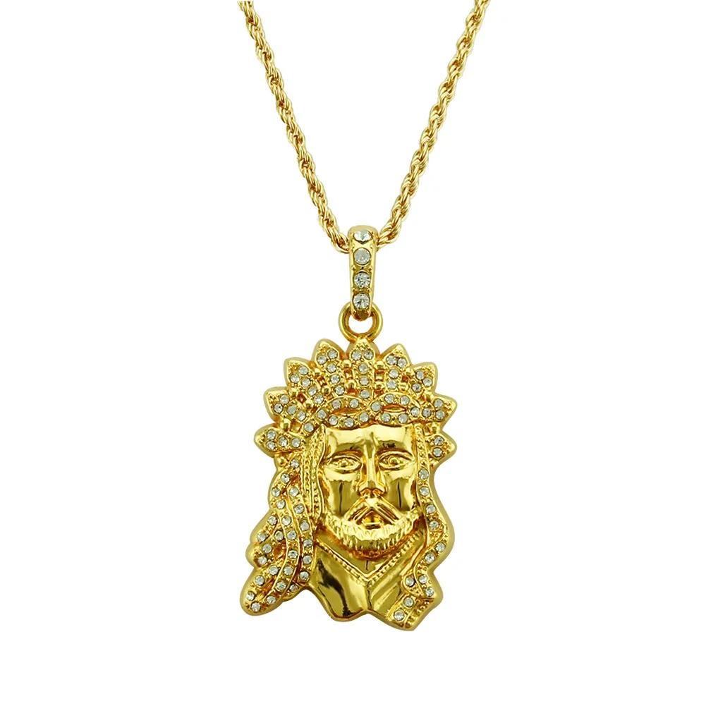 

Hip Hop Necklace Christian Gold Jewelry Crystal Necklace Gold Plated Jewelry Stainless Steel Necklaces