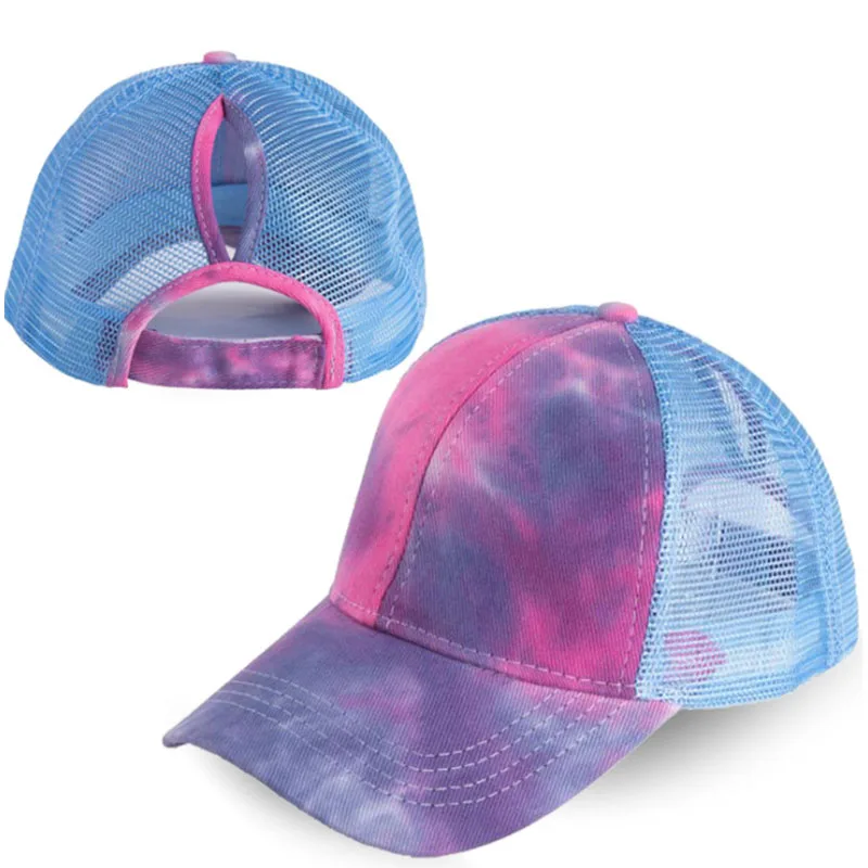 

Fashionable Hats in Summer Personalized Breathable Monogrammed Tie Dye Ponytail Baseball Hats