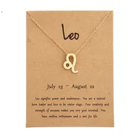 

Fashion Jewelry gift 12 Zodiac Sign Constellations Alloy Necklace with Card package