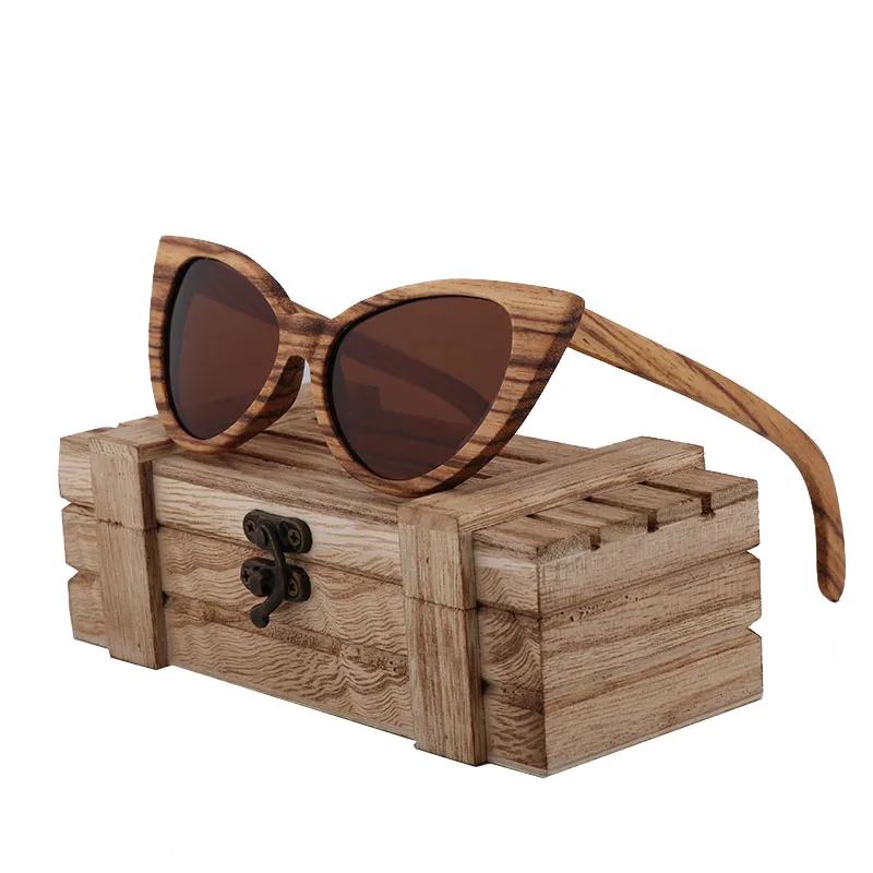 

Hand-Made zebra wood Frame Sunglasses New Design Wholesale Polarized Shading Mirror
