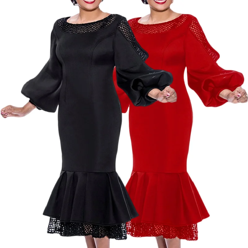 

D3077 2021 Autumn and Winter New Fashion European and American Women Plus Size Mesh dress Long Evening Dresses