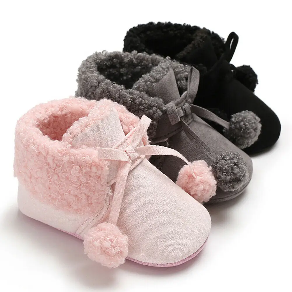 

Fancy New Sweet Baby Girl Boy Ball Snow Boots Fanshion Winter Warm Fleece Booties Infant Toddler Newborn Crib Shoes 0-18M