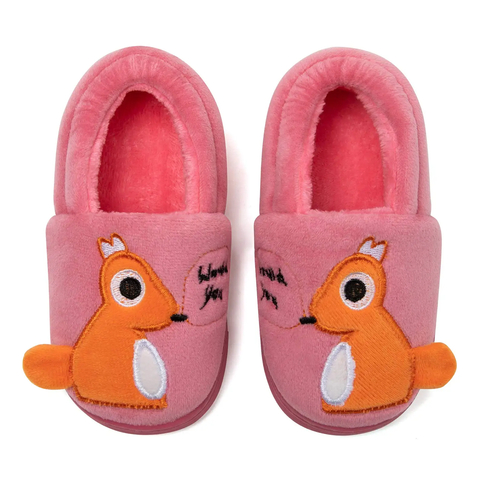 

House Slipper Cute Cartoon Animal Warm Memory Foam House Shoes for Little Kids, Pink