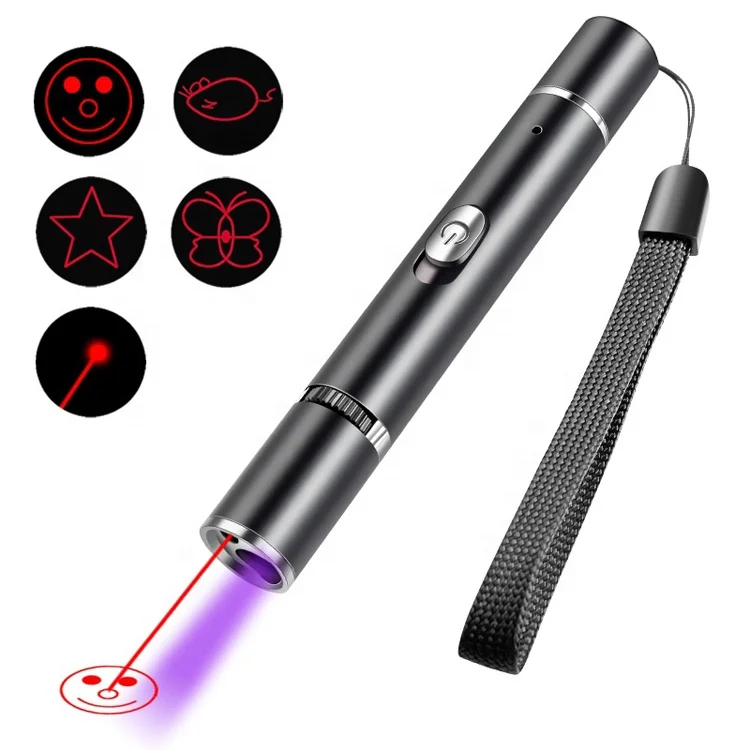 

365NM Black Light Torch Rechargeable Pet Dog Interactive Toy Training Tool Red Lazer Pen UV Laser Pointer For Cat