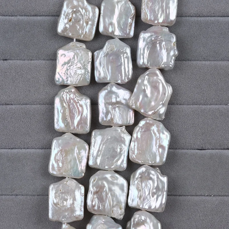 

chinese factory cultured  white natural square shape Freshwater Loose Pearls Beads For Jewelry Making