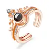 2019 new style projective copper ring 100 languages to say I love You