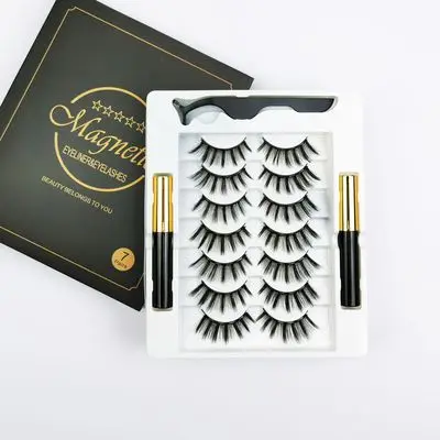 

QUEENA Cross border Magnet Lashes 7 pairs magnetic eyeliner with liquid eyelashes gluefree magnetic eyelashes