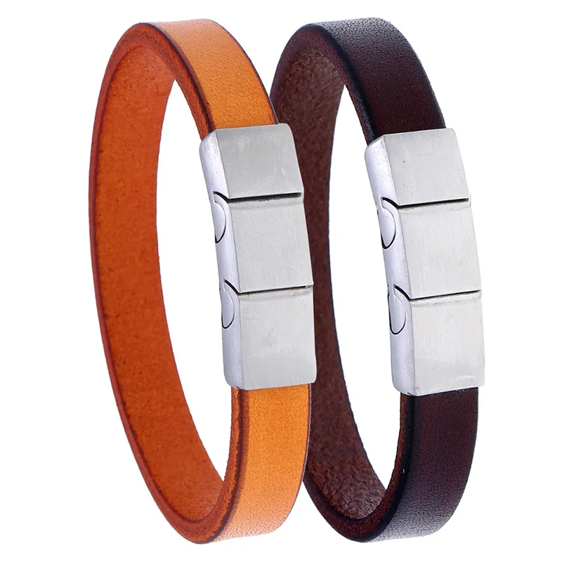 

2020 New Stainless Steel Bracelet For Men Adjustable Size Wholesale Price Vintage Leather Jewelry Handmade Fashionable Bracelet