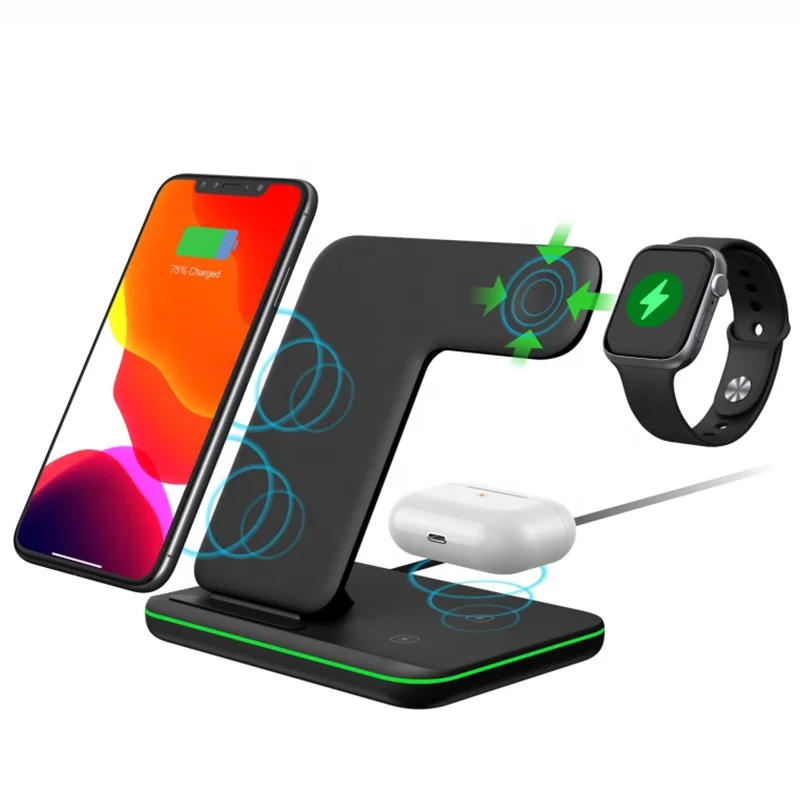 

SIKAI Updated New Arrival 3 in 1 Wireless Charger Dock Charging Stand Station For Apple Watch For iPhone 11 pro max