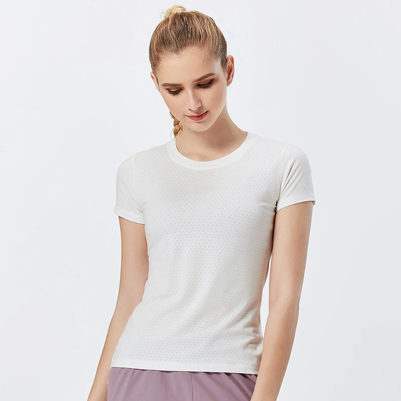 

T Shirt Women Crew Neck Short Sleeve Casual Women's t-shirt sport solid clothing Breathable, Picture color
