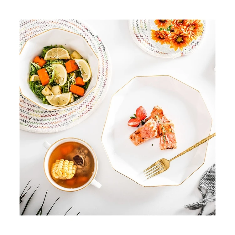 

New premium family ceramic plates for restaurant white dinner plate set