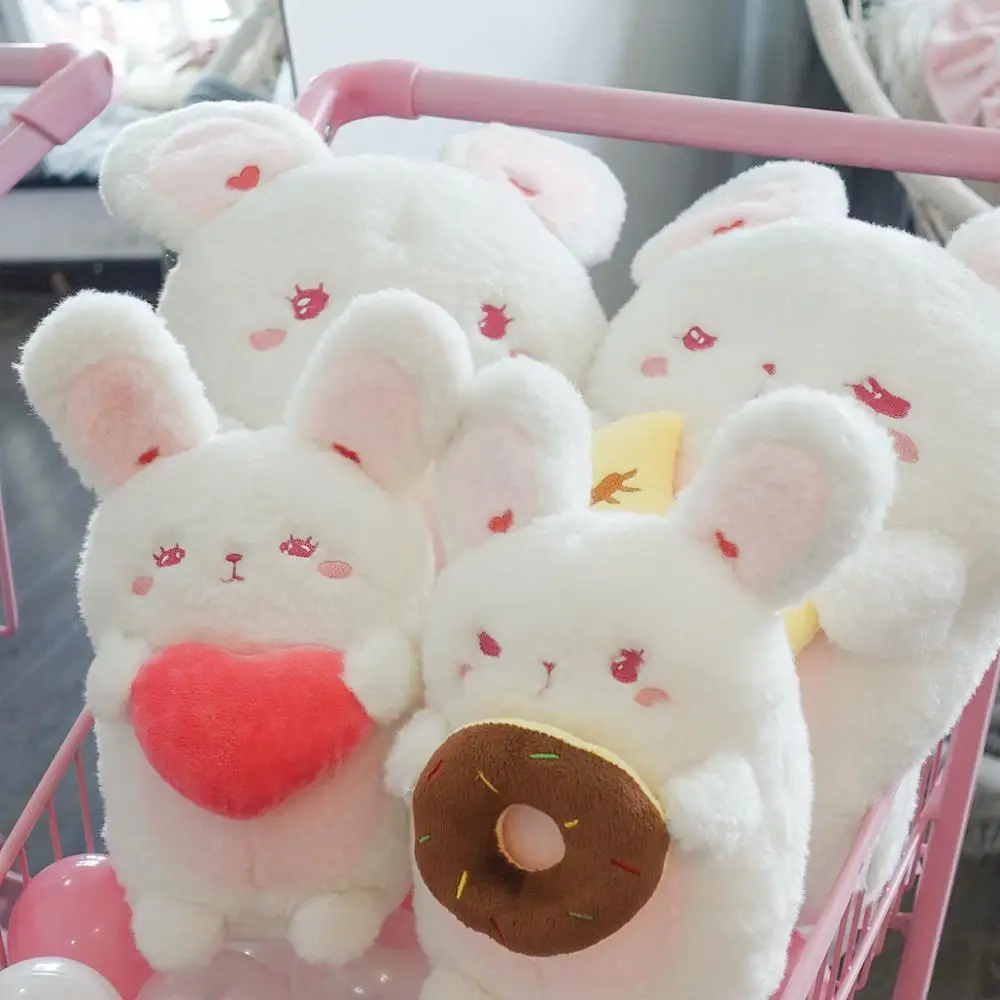 

cute plushies plush bunny sweet rabbit with heart donuts plush toys factory wholesale, As picture