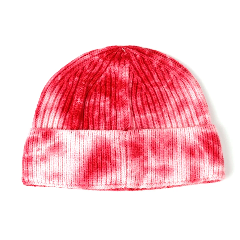 工厂畅销设计多彩冬季使用帽子针织图案时尚扎染保暖无檐小便帽帽子