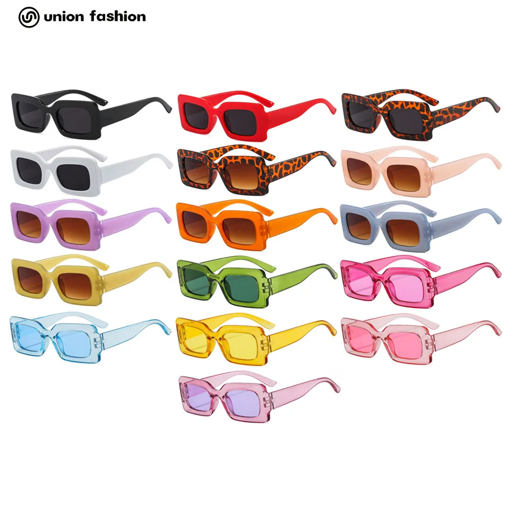 

2022 Wholesale Candy Color Fashion Retro Rectangle Small Vintage Square Frame Sunglasses Women Men