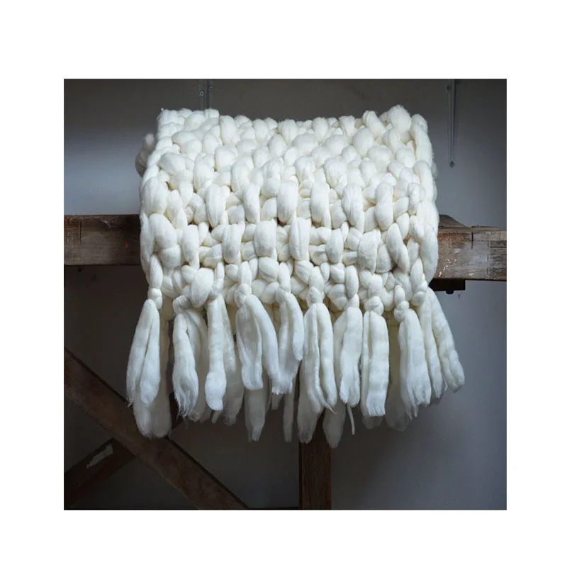 

full size soft warm alpaca baby chunky throw wool blanket