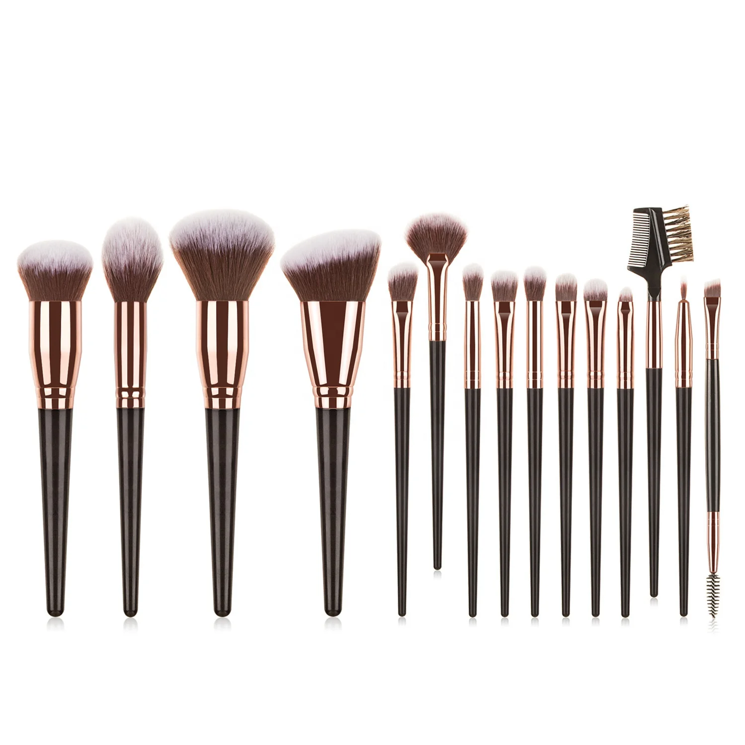 

YIHUALE 15Pcs Black-gold Makeup Brushes Set For Foundation Powder Blush Eye shadow Concealer Lip Eye Make Up Brush Cosmetics