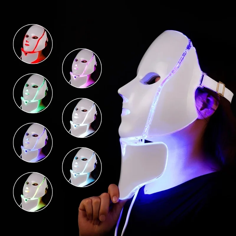 

7 Color Led Photon Light Therapy Pdt Led Facial Beauty Care Mask Machine Led Therapy Photon Electric Led Facial Mask