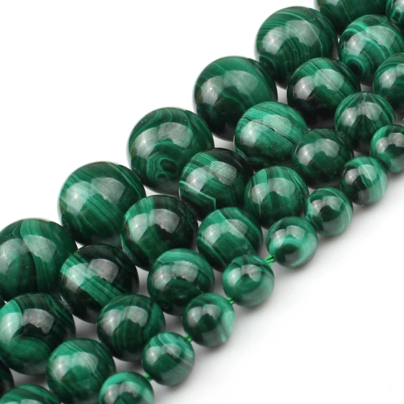 

AA Grade Round Shape 6/8/10/12mm Natural Green Malachite Stone Beads for Jewellery Making DIY 7.5inches