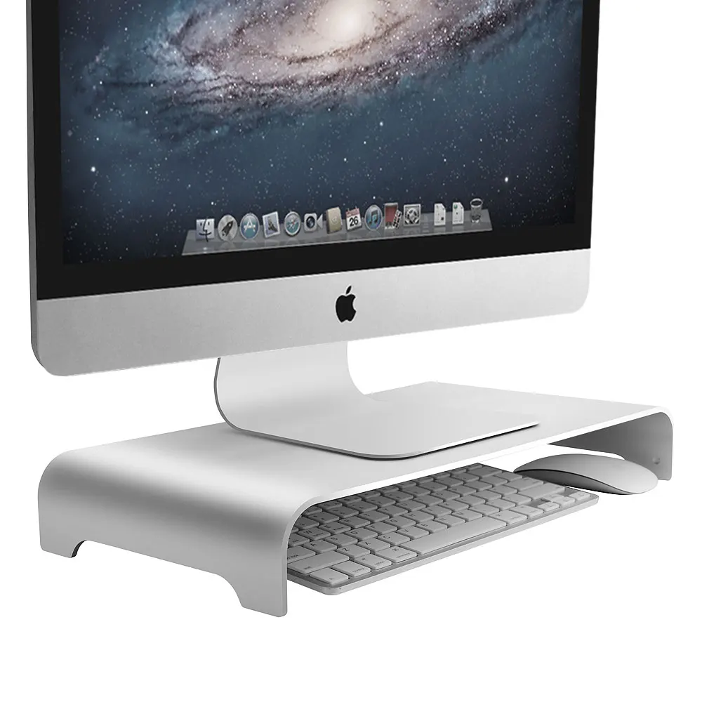 

Vaydeer Universal Metal Desktop Stand Base up to Screens Aluminum Monitor Stand Computer Riser for PC Laptop, Black