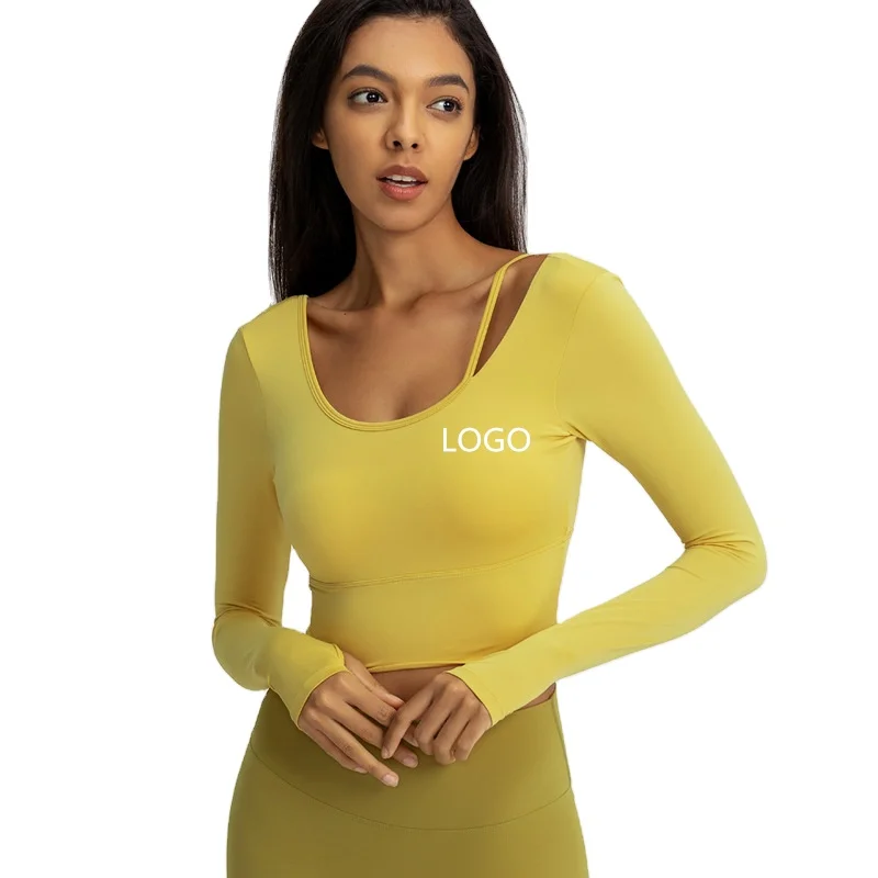 

Women Long Sleeve Super Soft Slim Fit Fitness Gym Running Yoga Active T Shirt