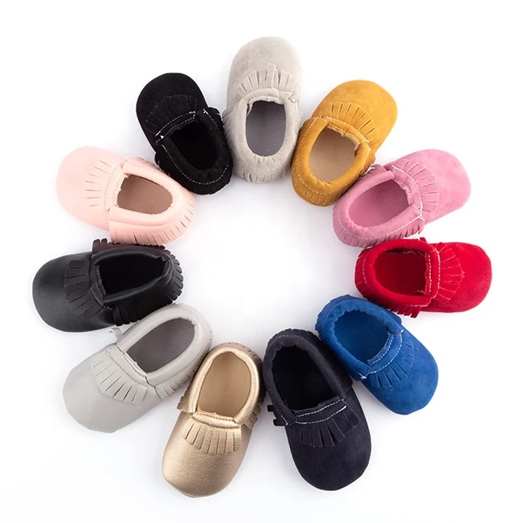 
Candy color soft PU Leather fringe suede Baby Moccasins First Walkers tassel toddler shoes 