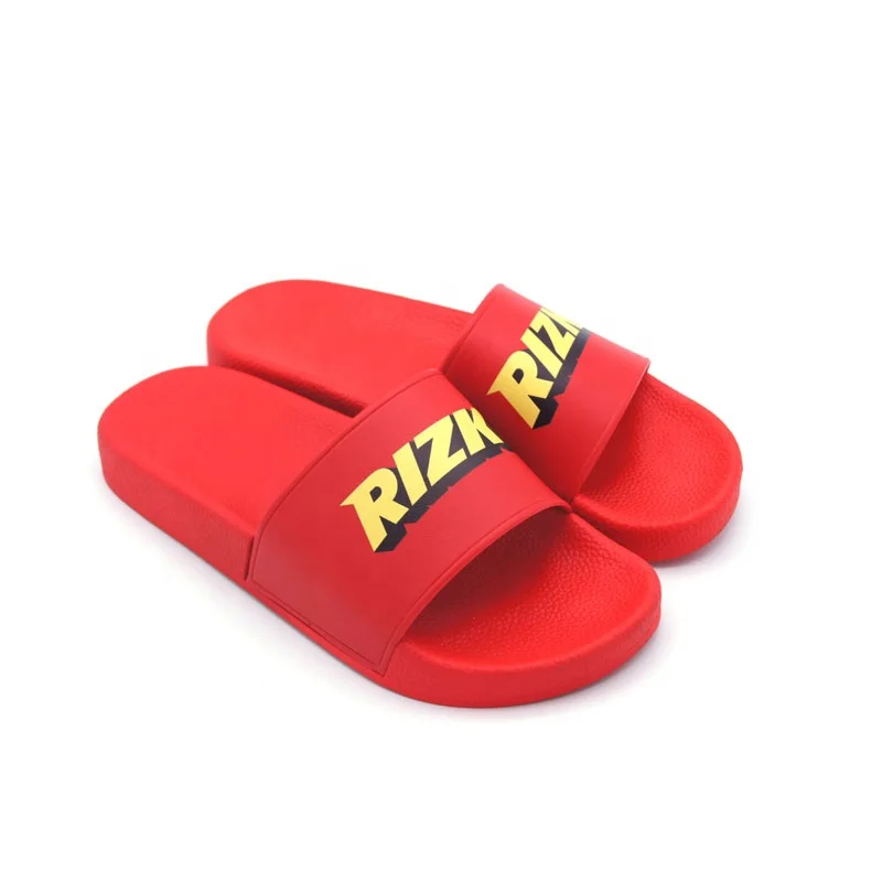 
Joyfulway New Model Pu Women Slippers Shoes Comfortable Unisex Embossed or printing Custom Logo Slide Sandals 